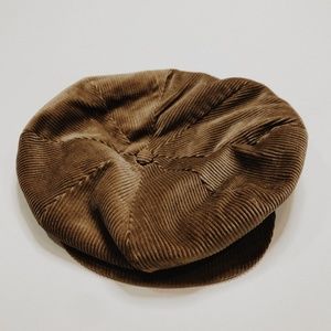• VINTAGE • army green corduroy baker boy hat